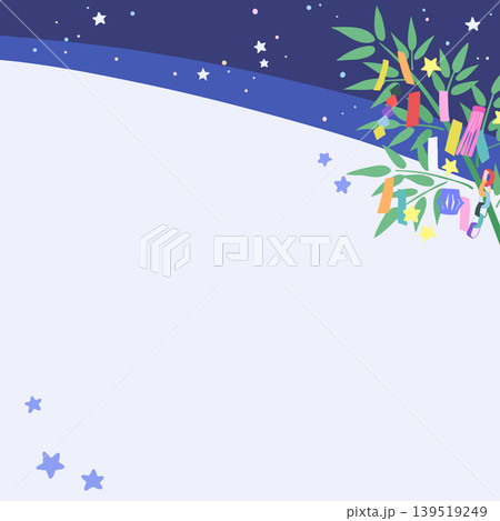 七夕の笹と夜空の正方形背景 ベクターイラスト素材 七夕の笹と夜空の正方形背景 ベクターイラスト素材 139519249