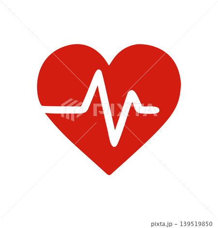 Red Heart Shape Icon with Internal Cardiogram Pulse Line Wave Symbol Red Heart Shape Icon with Internal Cardiogram Pulse Line Wave Symbol 139519850