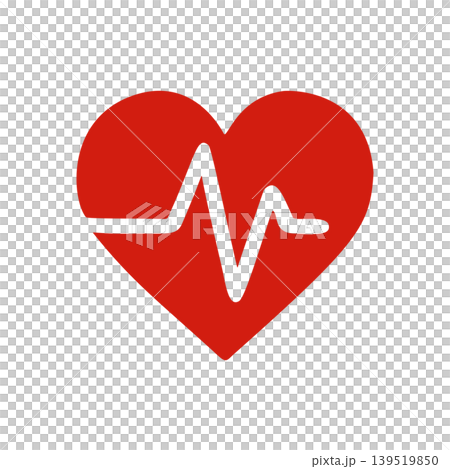 Red Heart Shape Icon with Internal Cardiogram Pulse Line Wave Symbol Red Heart Shape Icon with Internal Cardiogram Pulse Line Wave Symbol 139519850