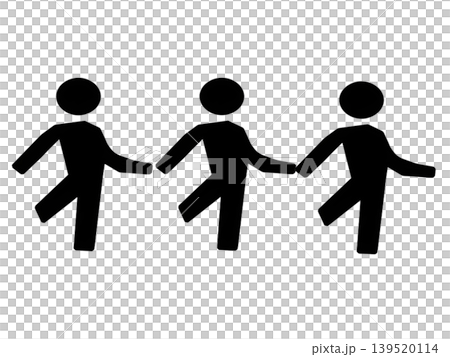 手を取り合い踊る3人の人物アイコン 139520114