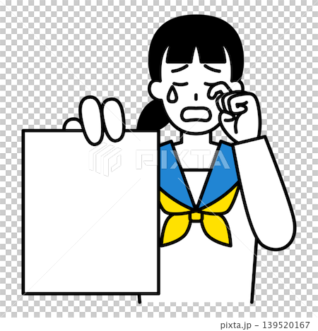書類を見せて泣く女子学生 139520167