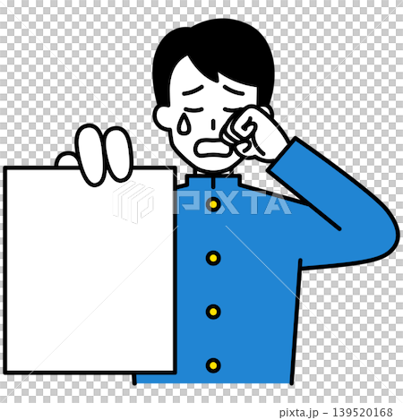 A male student crying while showing his documents. A male student crying while showing his documents. 139520168