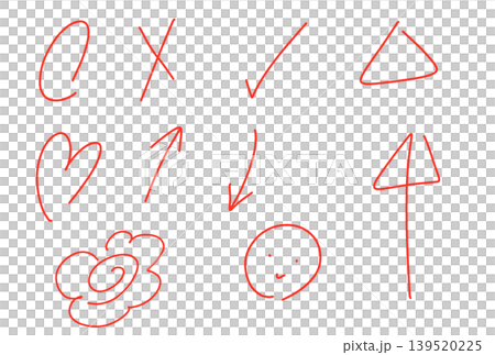 A set of handwritten circles, checkmarks, and crosses (for tests, grading, education, and blackboards) A set of handwritten circles, checkmarks, and crosses (for tests, grading, education, and blackboards) 139520225