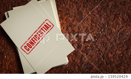 Confidential Papers On Desk For Privacy 3d render. 139520429