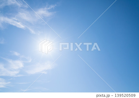 太陽が眩しい春の青空（5月） 139520509
