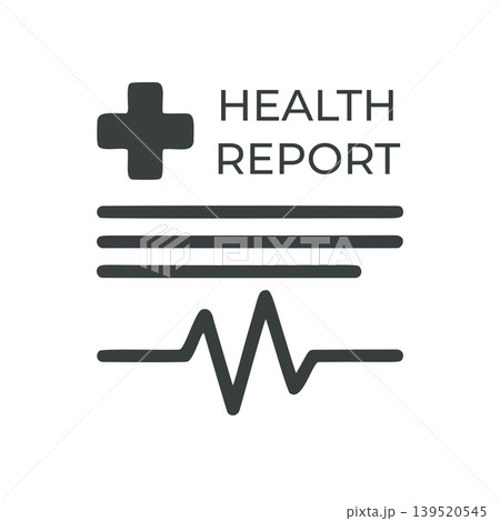 Stylized Flat Design Medical Health Report Document with ECG Cardiogram Icon Stylized Flat Design Medical Health Report Document with ECG Cardiogram Icon 139520545
