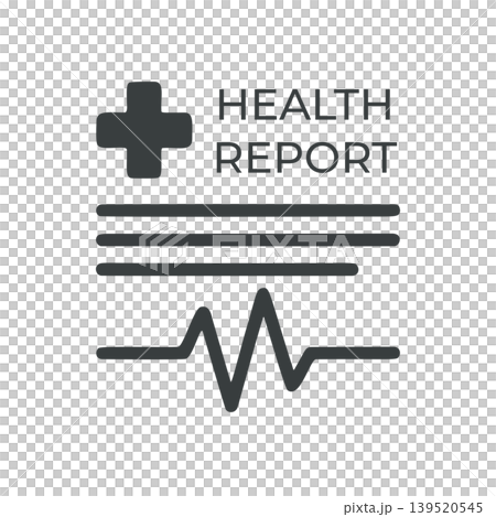 Stylized Flat Design Medical Health Report Document with ECG Cardiogram Icon Stylized Flat Design Medical Health Report Document with ECG Cardiogram Icon 139520545