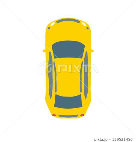 上から見た車(黄色) 上から見た車(黄色) 139521456