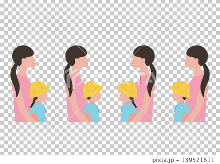 園児と母親のベクターイラスト素材セット 園児と母親のベクターイラスト素材セット 139521611