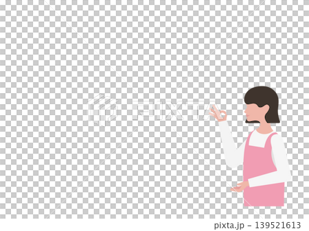 Vector illustration of a childcare worker making an OK sign. Vector illustration of a childcare worker making an OK sign. 139521613