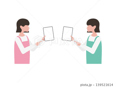 タブレットで説明をする保育士のベクターイラスト素材セット タブレットで説明をする保育士のベクターイラスト素材セット 139521614