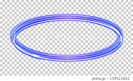 Blue glowing oval neon ring (transparent background / black background) Blue glowing oval neon ring (transparent background / black background) 139521681