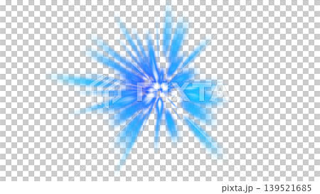 Blue radial lens flare star-shaped light rays (transparent background/black background) Blue radial lens flare star-shaped light rays (transparent background/black background) 139521685