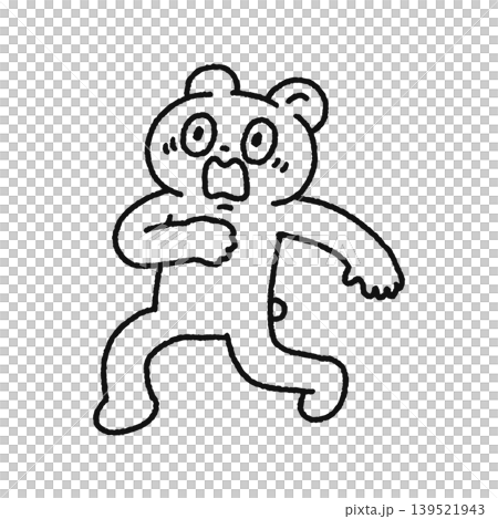 あまりの衝撃にのけぞってしまったクマ 線画 あまりの衝撃にのけぞってしまったクマ 線画 139521943