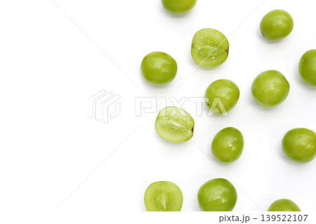 Shine muscat grape on white background. Shine muscat grape on white background. 139522107