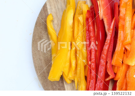Sliced palermo sweet chilli pepper Sliced palermo sweet chilli pepper 139522132