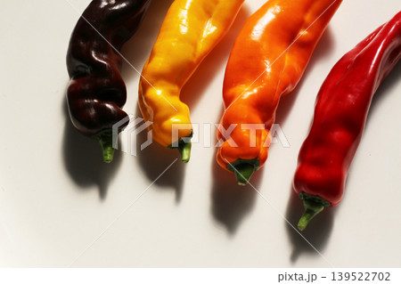 Palermo sweet chilli pepper on white background. Palermo sweet chilli pepper on white background. 139522702