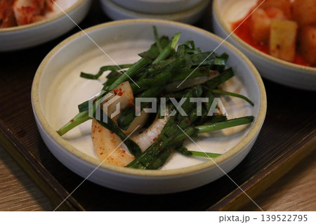 Korean green onion salad served as spicy vegetable side dish Korean green onion salad served as spicy vegetable side dish 139522795