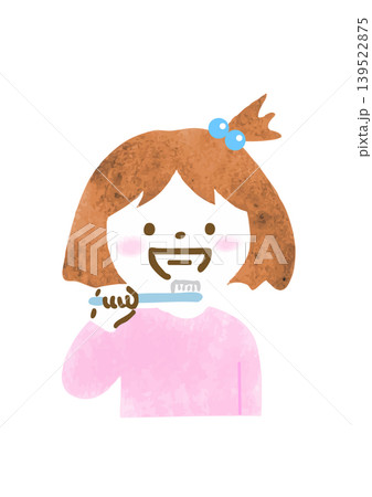 歯磨きをしている女の子のイラスト 139522875