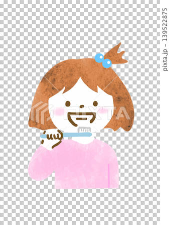 歯磨きをしている女の子のイラスト 139522875