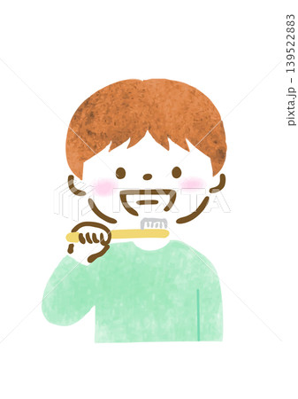 歯磨きをしている男の子のイラスト 歯磨きをしている男の子のイラスト 139522883