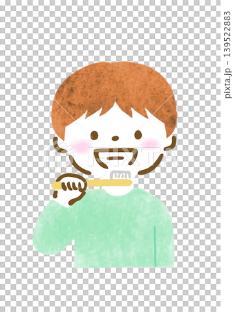 歯磨きをしている男の子のイラスト 歯磨きをしている男の子のイラスト 139522883