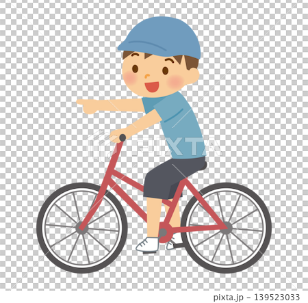自転車に乗る笑顔の男の子 自転車に乗る笑顔の男の子 139523033