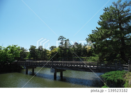 新緑と青空がきれいな島根県松江市の5月の松江城山公園 新緑と青空がきれいな島根県松江市の5月の松江城山公園 139523182