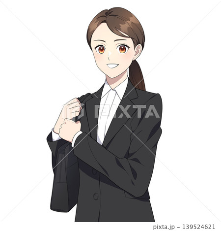 社会人女性のカメラ目線イラスト 139524621