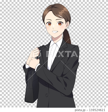 社会人女性のカメラ目線イラスト 139524621