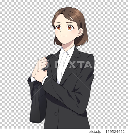 一幅職業婦女直視前方的插圖。 139524622