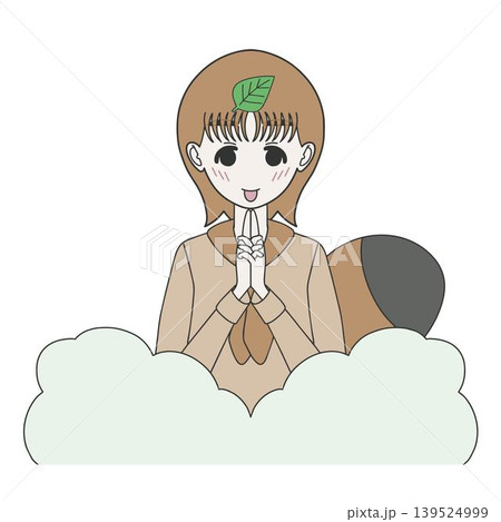 女性に化けるタヌキのイラスト。 女性に化けるタヌキのイラスト。 139524999