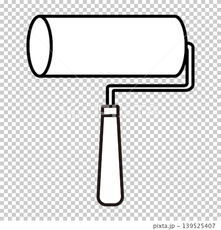 シンプルなモノクロのペイントローラーアイコン|DIY・塗装用品のイラスト素材 シンプルなモノクロのペイントローラーアイコン|DIY・塗装用品のイラスト素材 139525407