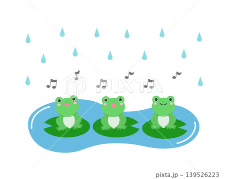 雨の中で歌うカエル 139526223
