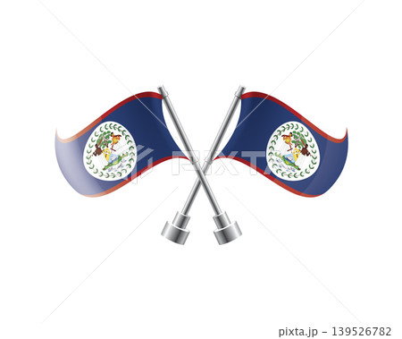 Scalable illustration capturing prideful display of Belize national banners 139526782