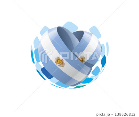 Patriotic heart wrapped in Argentinian flag illustration Patriotic heart wrapped in Argentinian flag illustration 139526812