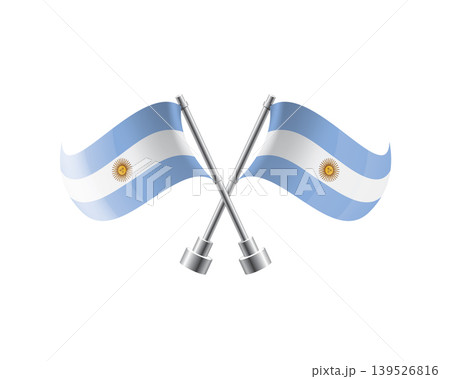 Scalable illustration capturing prideful display of Argentinian national banners 139526816