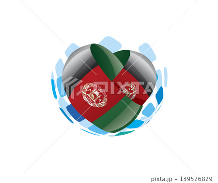 Patriotic heart wrapped in Afghanistan flag illustration Patriotic heart wrapped in Afghanistan flag illustration 139526829