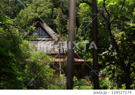 ロマンチック茨城(大覚寺庭園「裏見無しの庭」に茅葺屋根の客殿。板敷山の豊かな自然に包まれて。)石岡市 ロマンチック茨城(大覚寺庭園「裏見無しの庭」に茅葺屋根の客殿。板敷山の豊かな自然に包まれて。)石岡市 139527174