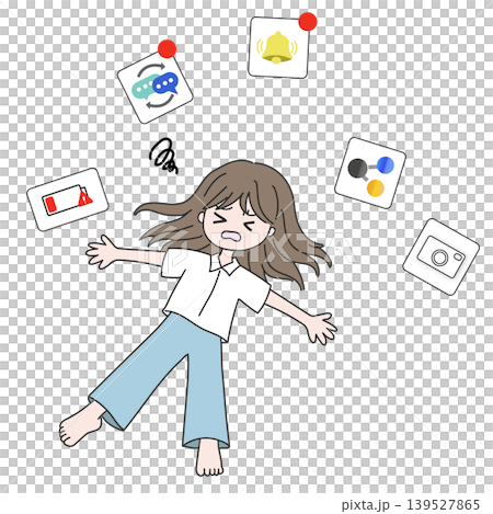 スマホ・SNS疲れのイラスト 139527865