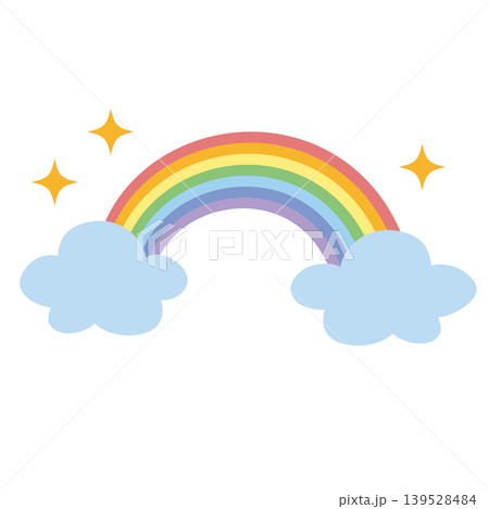 空に浮かぶ虹と雲 空に浮かぶ虹と雲 139528484