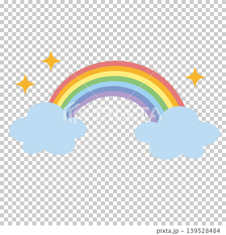 空に浮かぶ虹と雲 空に浮かぶ虹と雲 139528484