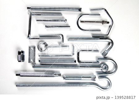 steel screws on a white background steel screws on a white background 139528817
