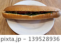 Fresh And Tasty Sandwich With Vegetables On Wooden Table 139528936