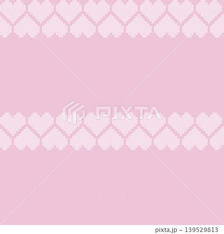 Heart Pixel Grid Border Pattern Design In Pink For Knitwear, Fashion Textiles Heart Pixel Grid Border Pattern Design In Pink For Knitwear, Fashion Textiles 139529813