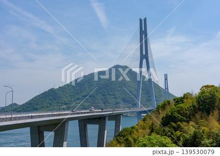 しまなみ海道の多々羅大橋 生口島と大三島を結ぶ瀬戸内海の絶景橋 広島県,愛媛県 139530079
