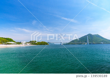 大三島から望む多々羅大橋と瀬戸内海 しまなみ海道の絶景風景 139530189