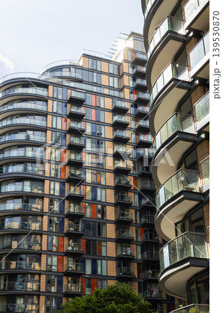 Modern high rise residential buildings with colorful facades 139530870