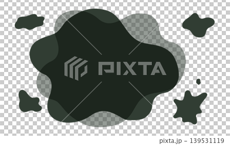 A fluid shape resembling splattered black ink; a wavy, undulating frame. A fluid shape resembling splattered black ink; a wavy, undulating frame. 139531119