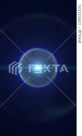 Glowing blue abstract orb with lens flare, circular halo, and futuristic cosmic light on a dark background. Glowing blue abstract orb with lens flare, circular halo, and futuristic cosmic light on a dark background. 139531331